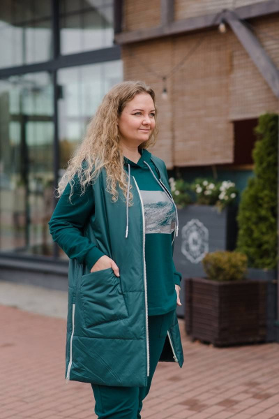 Брюки, жилет, худи TAiER 998 изумруд - фото 7