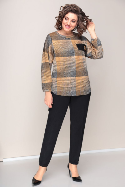 Брюки, свитшот VOLNA 1217 горчично-желтый,черный - фото 2