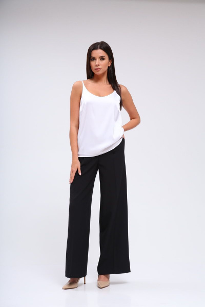 Демисезонная двухслойная блузка из вискозы и шелка Lady Line 500 белый - фото 1