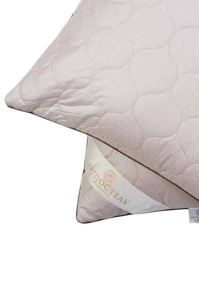 Подушка 68x68 верблюжья шерсть тик с съёмным чехлом АРТПОСТЕЛЬ 1031 - фото 3