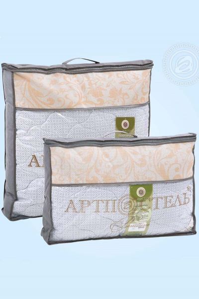 Подушка 68x68 овечья шерсть тик с съёмным чехлом АРТПОСТЕЛЬ 1041 - фото 3