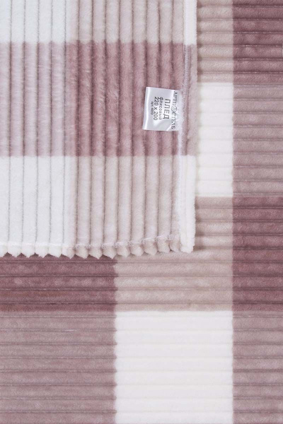 Розовый флисовый плед 220х200 для домашнего тепла АРТПОСТЕЛЬ 4003 пудра - фото 3