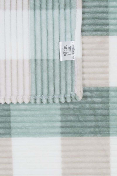 Зеленый флисовый плед 180х200 для домашнего тепла АРТПОСТЕЛЬ 4002 мята - фото 3