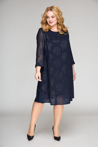 Платье БАГРЯНИЦА 3095 синий - фото 4