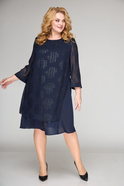 Платье БАГРЯНИЦА 3095 синий - фото 3