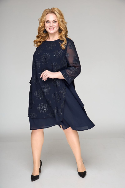 Платье БАГРЯНИЦА 3095 синий - фото 1