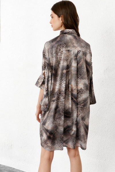 Платье из вискозы с леопардовым принтом, с рюшей и карманами Art Ribbon M3593P - фото 4