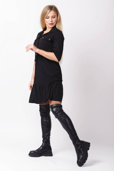 Платье А-образного силуэта с воланом и накладными карманами Mita ЖМ1089 - фото 3