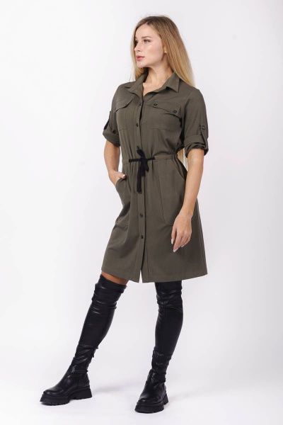 Платье прямого силуэта с кулиской и отложным воротником Mita ЖМ1102 - фото 1