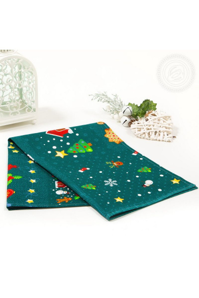 Зеленое полотенце 45х60 из рогожки  волшебные истории АРТПОСТЕЛЬ НЗ_ПКР45.60 волшебные_истории - фото 4