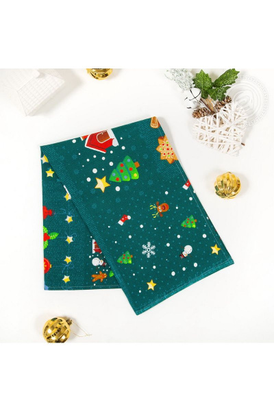 Зеленое полотенце 45х60 из рогожки  волшебные истории АРТПОСТЕЛЬ НЗ_ПКР45.60 волшебные_истории - фото 3