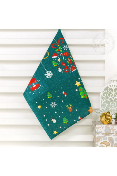 Зеленое полотенце 45х60 из рогожки  волшебные истории АРТПОСТЕЛЬ НЗ_ПКР45.60 волшебные_истории - фото 1