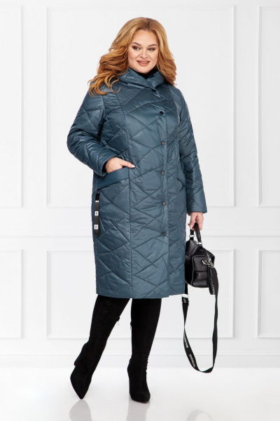 Пальто БагираАнТа 656 бирюзовый - фото 1