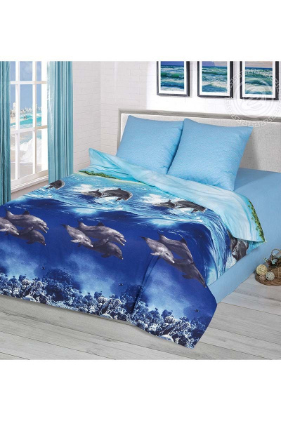 Наволочка, пододеяльник, простыня АРТПОСТЕЛЬ 520 голубая_лагуна - фото 1