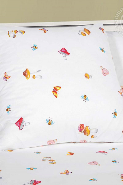Комплект постельного белья из хлопка поплин белый Евро АРТПОСТЕЛЬ 912 лесные_друзья - фото 3