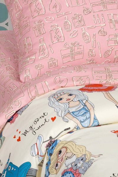 Поплинный комплект постельного белья 2-спальный Евро Розовый АРТПОСТЕЛЬ 912 стиляги - фото 4