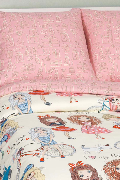 Поплинный комплект постельного белья 2-спальный Евро Розовый АРТПОСТЕЛЬ 912 стиляги - фото 2