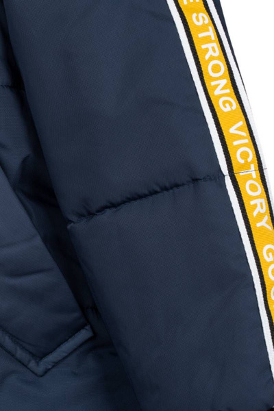 Зимняя куртка на синтепоне с вышивкой и карманами Bell Bimbo 193025 т.синий - фото 4