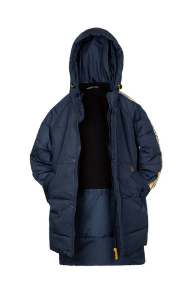 Зимняя куртка на синтепоне с вышивкой и карманами Bell Bimbo 193025 т.синий - фото 3