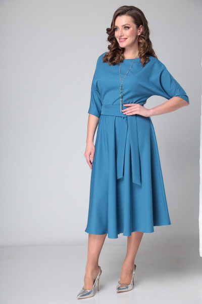 Платье T&N 7073 синяя_сталь - фото 3