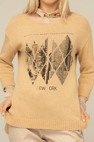 Джемпер Romgil 297АТЗ светло-коричневый - фото 3