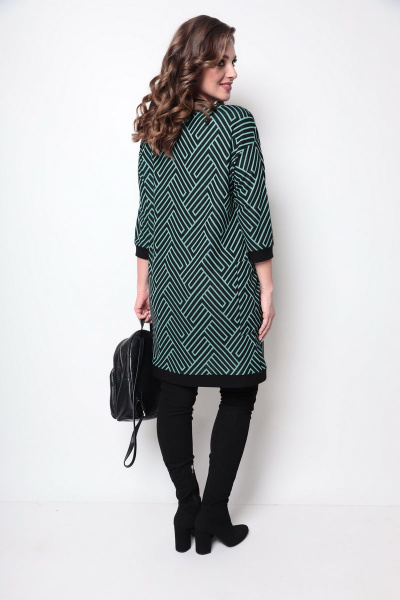 Платье Michel chic 2079 черный+зеленый - фото 5