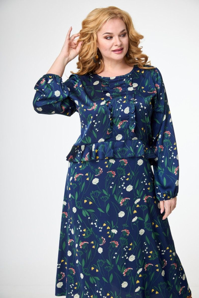 Платье Anelli 1097 синий - фото 4