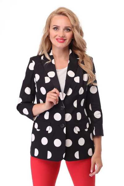 Жакет БелЭльСтиль 203 черный_горох - фото 2