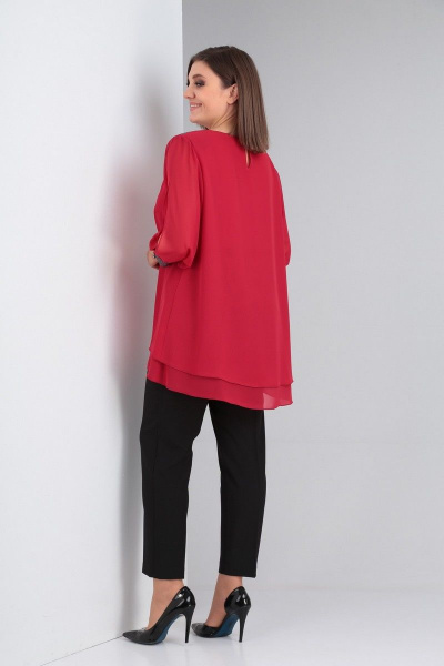 Блуза Ксения Стиль 1960 красный - фото 4