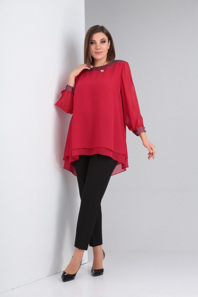Блуза Ксения Стиль 1960 красный - фото 3
