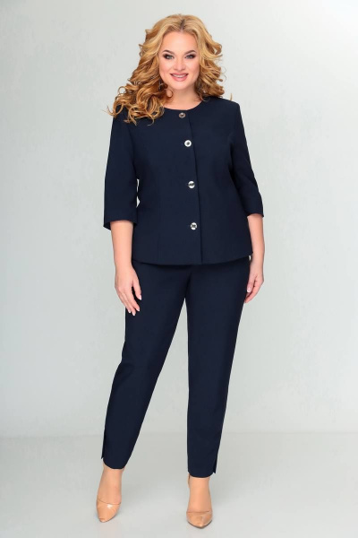 Брюки, жакет Swallow 388 темно-синий - фото 1