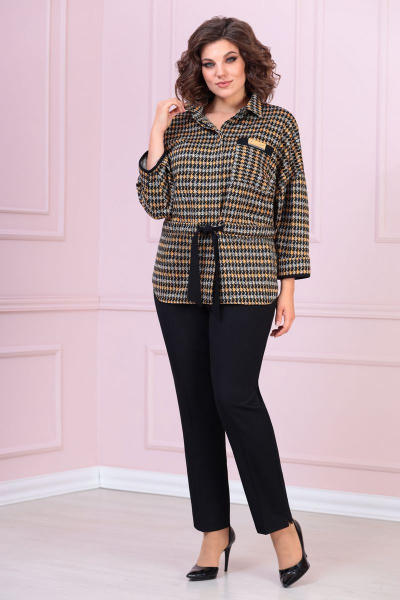 Брюки, жакет VOLNA 1211 черно-желтый - фото 1