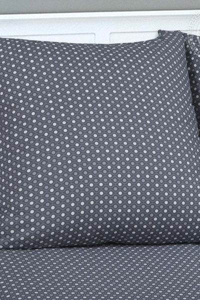 Поплинный комплект постельного белья 2-спальный Евро Серый АРТПОСТЕЛЬ 909 феникс - фото 3