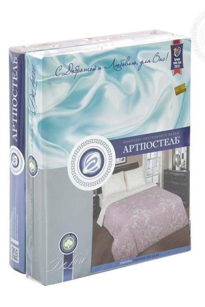 Поплинный комплект постельного белья 2-спальный Евро Розовый АРТПОСТЕЛЬ 909 сакура-рис.10577-1 - фото 4