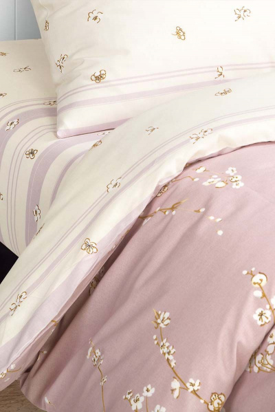 Постельное белье из поплина 2-спальный комплект с клапанами АРТПОСТЕЛЬ 900 сакура-рис.10577-1 - фото 5