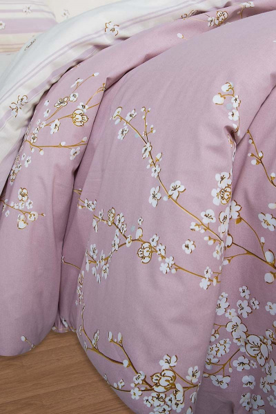 Постельное белье из поплина 2-спальный комплект с клапанами АРТПОСТЕЛЬ 900 сакура-рис.10577-1 - фото 2