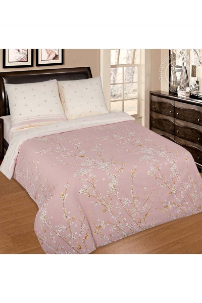 Постельное белье из поплина 2-спальный комплект с клапанами АРТПОСТЕЛЬ 900 сакура-рис.10577-1 - фото 1