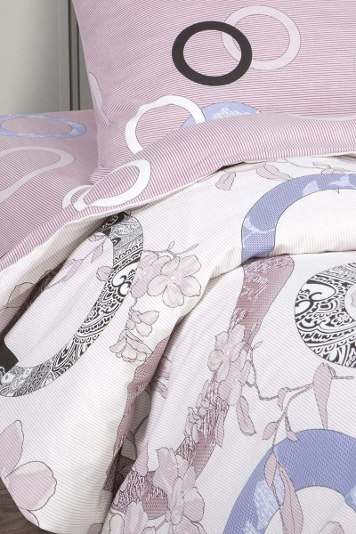 Поплинный комплект постельного белья 2-спальный Евро Розовый АРТПОСТЕЛЬ 909 мелодия - фото 4