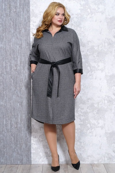 Платье Медея и К 2066 серо-черный - фото 6