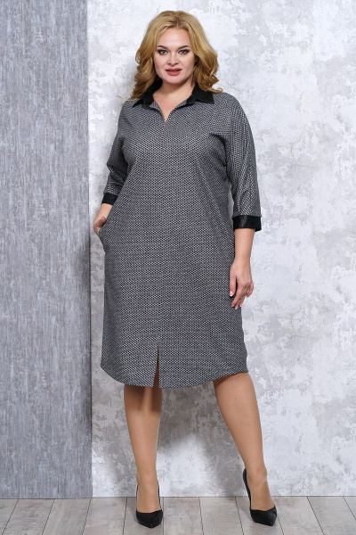 Платье Медея и К 2066 серо-черный - фото 2