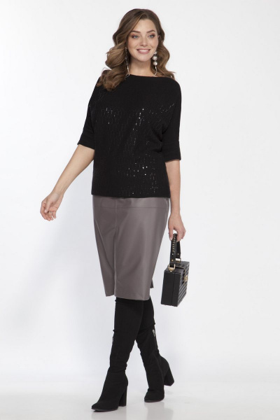 Юбка из экокожи на застежке-молнии и шлицей Matini 5.1547 капучино - фото 2