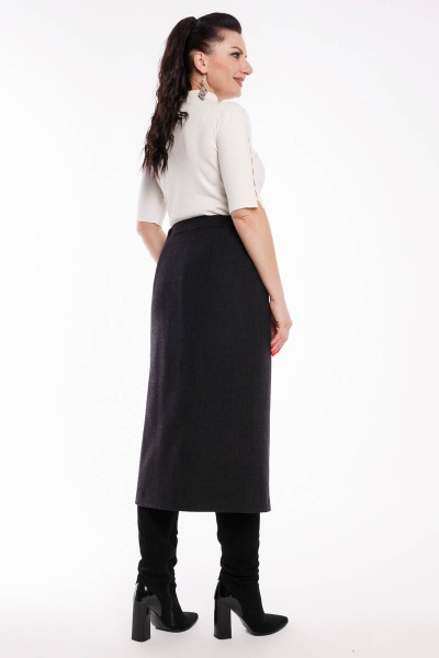 Юбка Дорофея 259 темно-серый,коричневый - фото 2