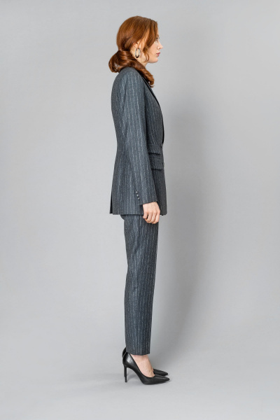 Жакет деловой и повседневный из шерстяного текстиля Elema 1К-10580-1-170 полоска - фото 3