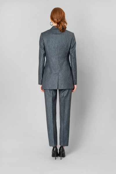 Жакет деловой и повседневный из шерстяного текстиля Elema 1К-10580-1-170 полоска - фото 4