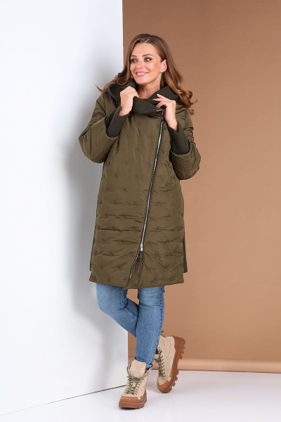 Куртка Andrea Style 0410 хаки - фото 2