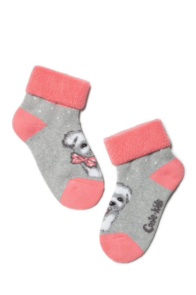 Махровые детские носки с рисунками для мальчиков и девочек CONTE Conte-kids_SOF-TIKI_Махровые_221 серый - фото 1