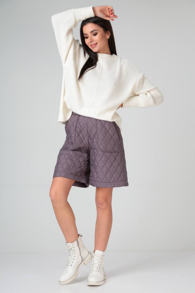 Стёганые женские шорты на утеплителе с высокой посадкой TVIN 4015 - фото 4