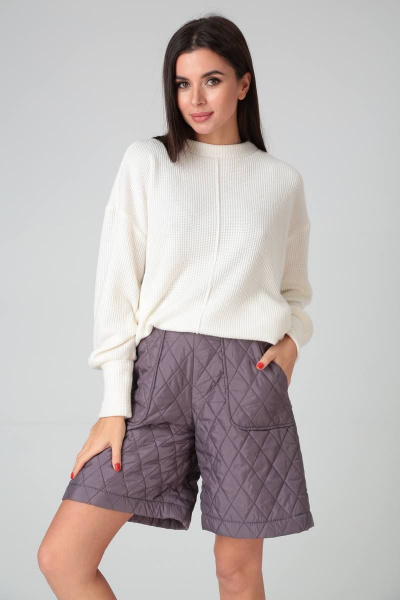 Стёганые женские шорты на утеплителе с высокой посадкой TVIN 4015 - фото 1