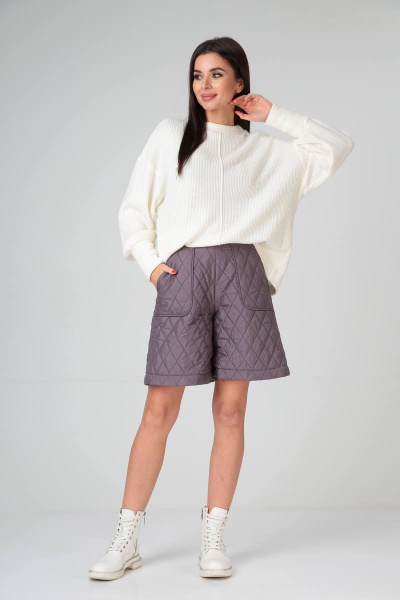 Стёганые женские шорты на утеплителе с высокой посадкой TVIN 4015 - фото 3