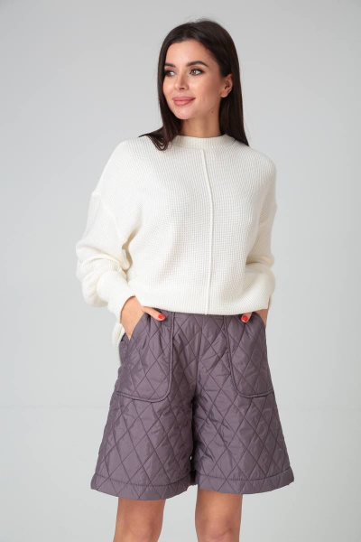 Стёганые женские шорты на утеплителе с высокой посадкой TVIN 4015 - фото 2